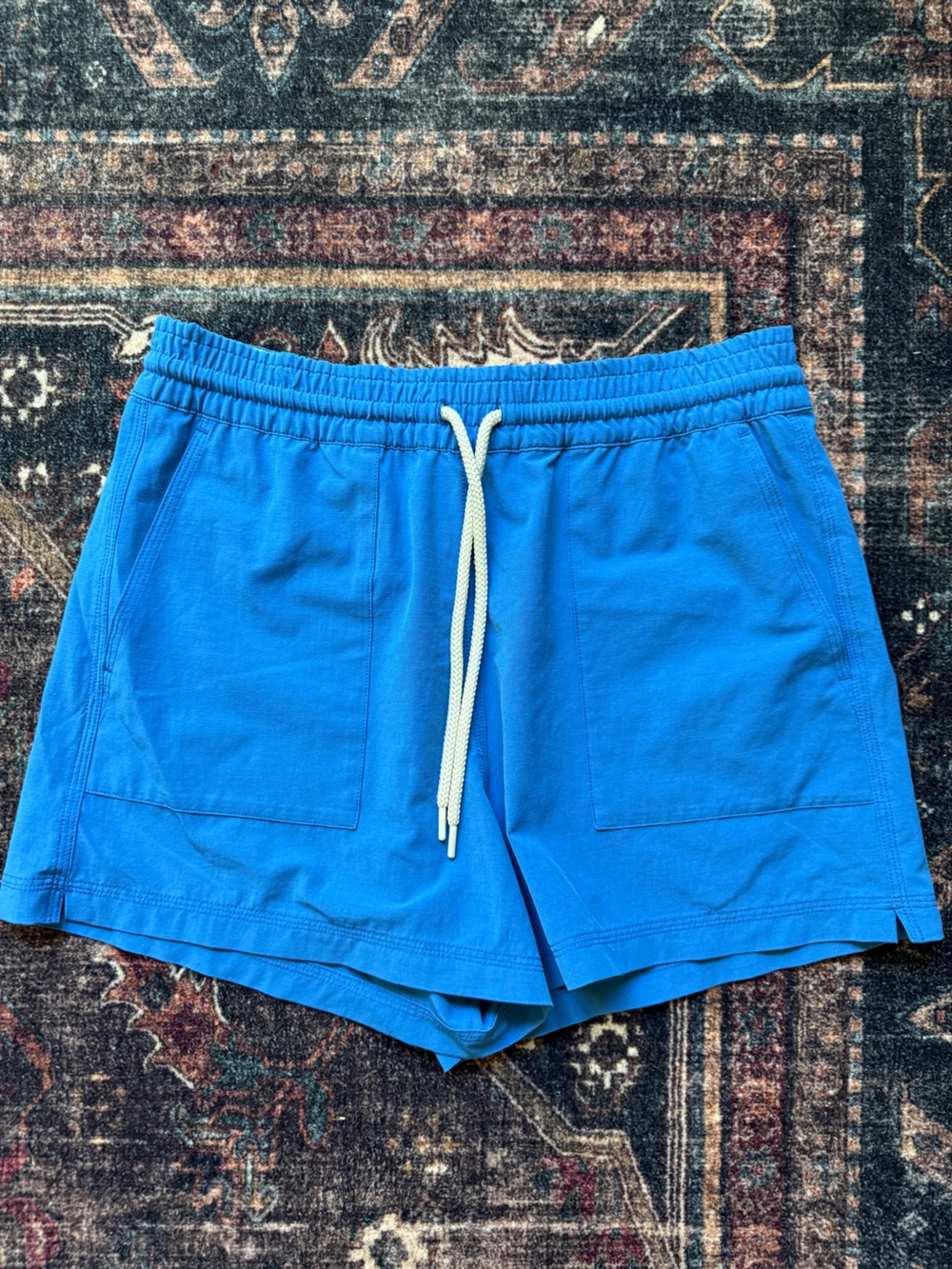 Faherty All Day Blue Elastic-Waist Drawstring Shorts